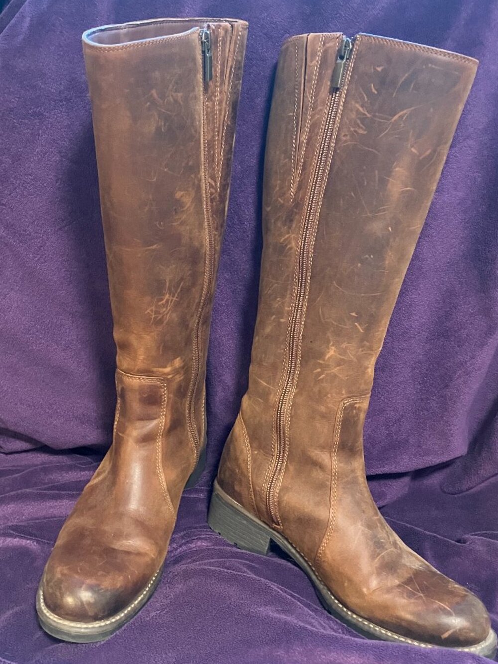 Clarks tall brown boots, size 9